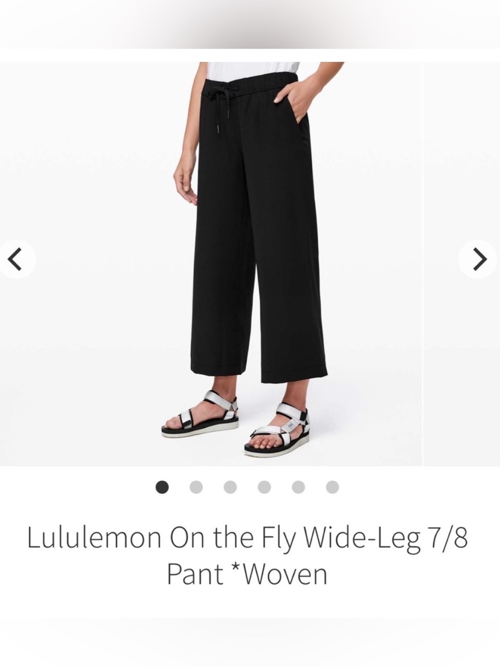 lululemon athletica On the Fly Wide-Leg 7/8 Woven Pant — Black